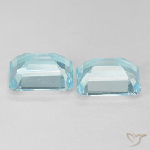 Pedras preciosas de Topázio Azul Esverdeado Claro natural de 7.78 ct, Corte Octógono / Esmeralda, VVS-VS
