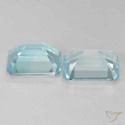 Pedras preciosas de Topázio Azul Esverdeado Claro natural de 7.57 ct, Corte Octógono / Esmeralda, VVS-VS