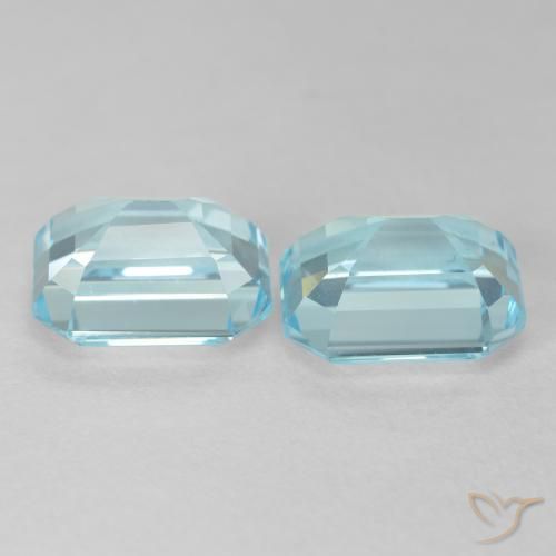Pedras preciosas de Topázio Azul Esverdeado Claro natural de 8.20 ct, Corte Octógono / Esmeralda, VVS-VS