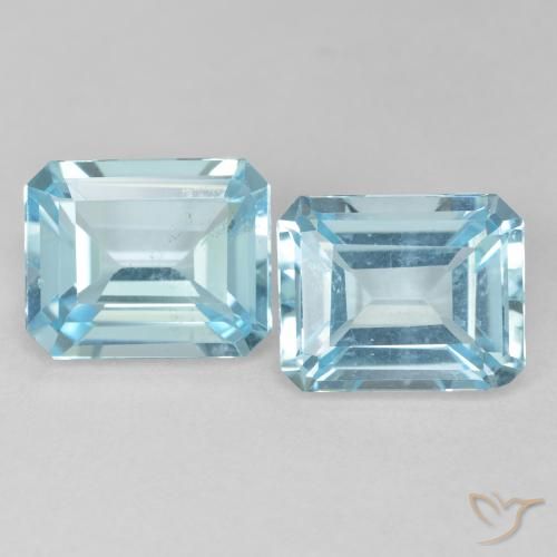 7.63ctw Natural Azul claro Topázio, Corte Esmeralda, VVS-VS