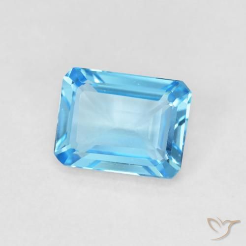 Topázio Céu Azul Profundo Natural 1.80ct, Corte Octógono / Esmeralda, VVS