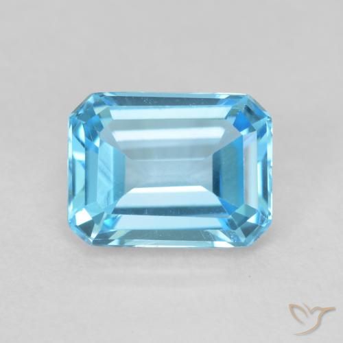 2.09ct Natural Azul Suíço Topázio, Corte Esmeralda, VVS