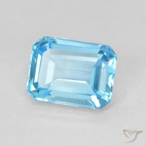 Topázio Azul Suíço Natural 2.09ct, Corte Octógono / Esmeralda, VVS