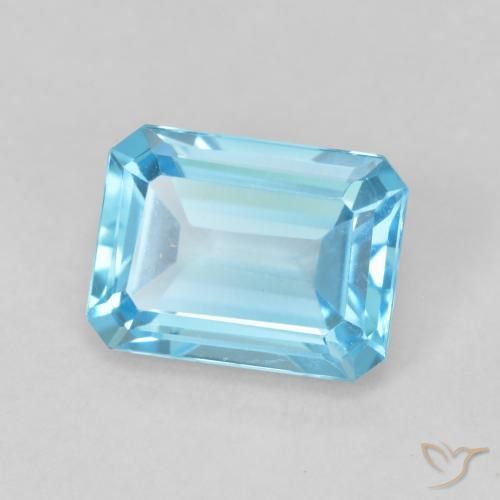 Topázio Azul Suíço Natural 2.02ct, Corte Octógono / Esmeralda, VVS