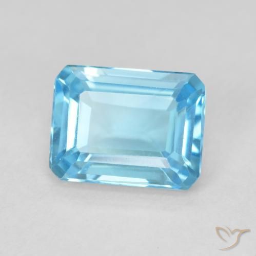 1.92ct Natural Azul Suíço Topázio, Corte Esmeralda, VVS