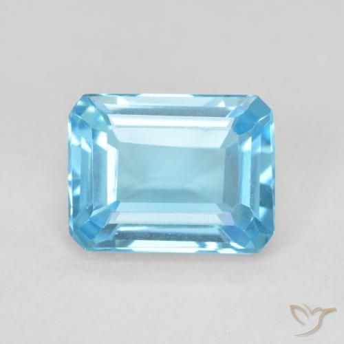 Topázio Azul Suíço Natural 1.92ct, Corte Octógono / Esmeralda, VVS