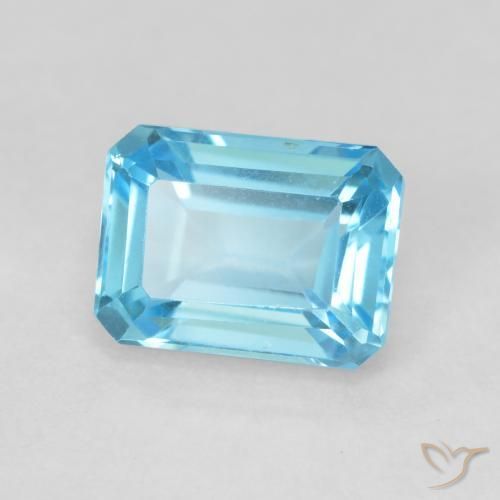 Topázio Azul Suíço Natural 2.19ct, Corte Octógono / Esmeralda, VVS