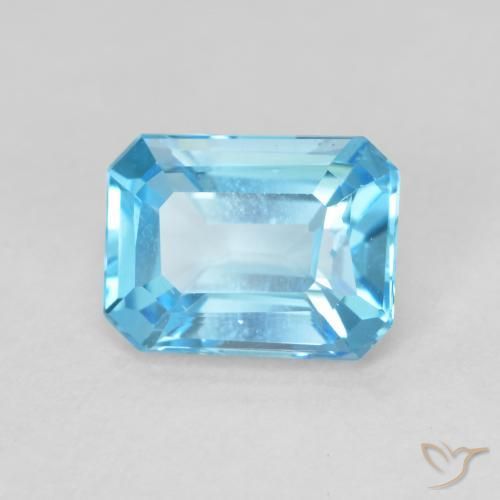 Topázio Azul Suíço Natural 1.90ct, Corte Octógono / Esmeralda, VVS