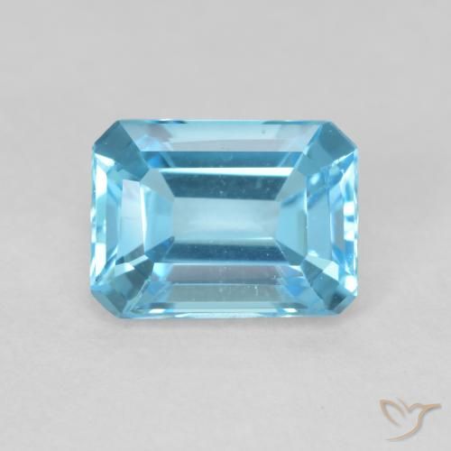 2.02ct Natural Azul Suíço Topázio, Corte Esmeralda, VVS