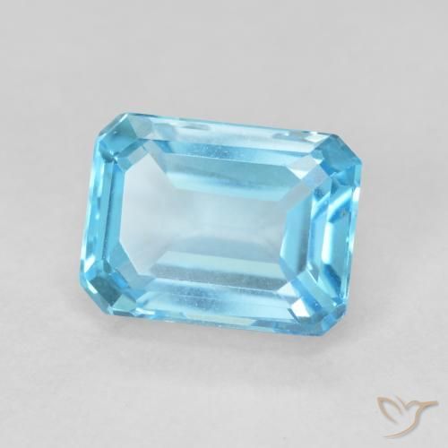Topázio Azul Suíço Natural 2.16ct, Corte Octógono / Esmeralda, VVS