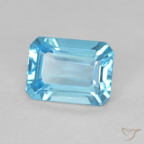 Topázio Azul Suíço Natural 1.78ct, Corte Octógono / Esmeralda, VVS
