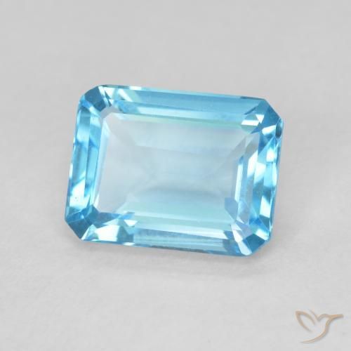Topázio Azul Suíço Natural 1.70ct, Corte Octógono / Esmeralda, VVS