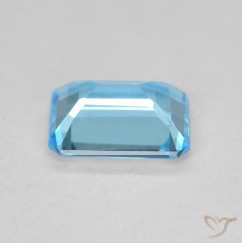 Topázio Azul Suíço Natural 1.70ct, Corte Octógono / Esmeralda, VVS