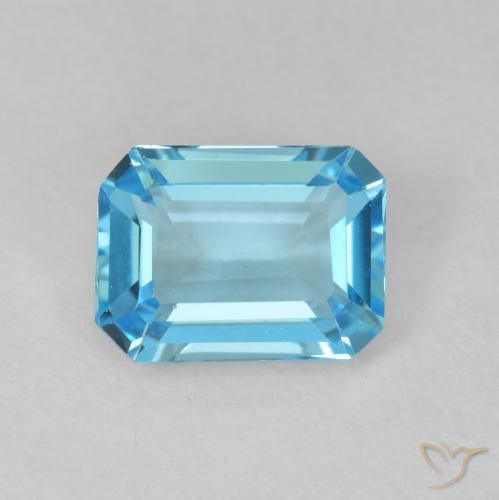 1.99ct Natural Azul Suíço Topázio, Corte Esmeralda, VVS