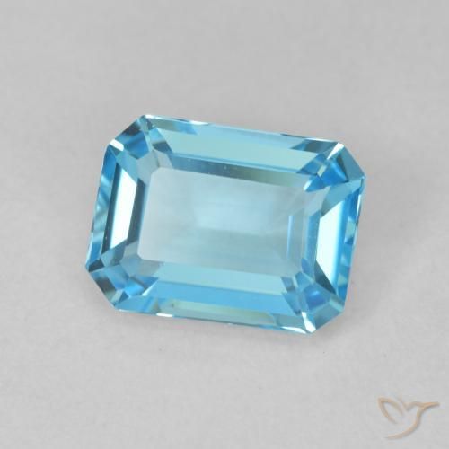 Topázio Azul Suíço Natural 1.99ct, Corte Octógono / Esmeralda, VVS