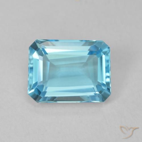 2.04ct Natural Azul Suíço Topázio, Corte Esmeralda, VVS
