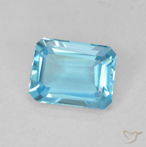 Topázio Azul Suíço Natural 2.04ct, Corte Octógono / Esmeralda, VVS