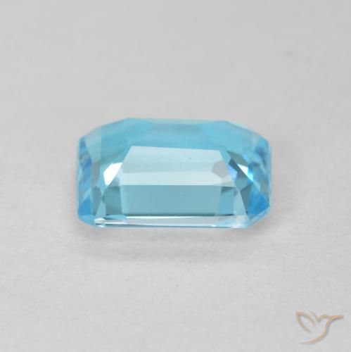 Topázio Azul Suíço Natural 1.70ct, Corte Octógono / Esmeralda, VVS