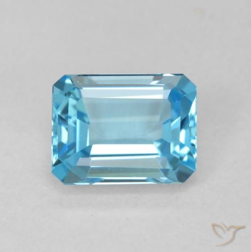 2.09ct Natural Azul Suíço Topázio, Corte Esmeralda, VVS