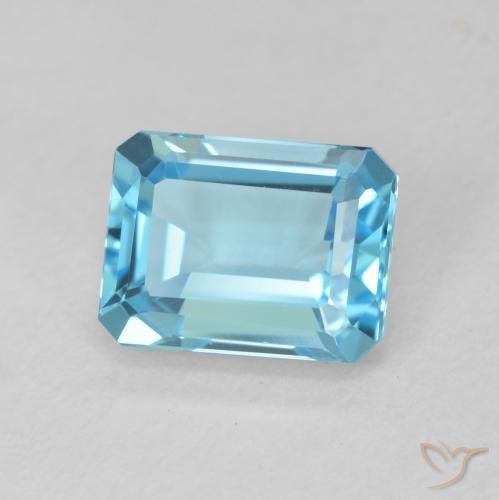 Topázio Azul Suíço Natural 2.09ct, Corte Octógono / Esmeralda, VVS