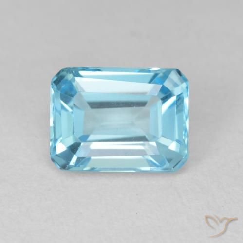 2.14ct Natural Azul Suíço Topázio, Corte Esmeralda, VVS