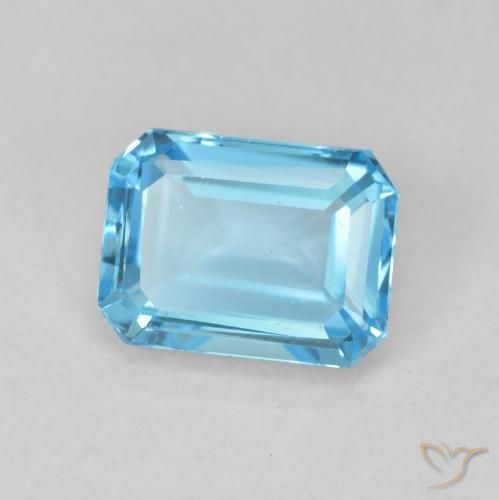 Topázio Azul Suíço Natural 2.11ct, Corte Octógono / Esmeralda, VVS