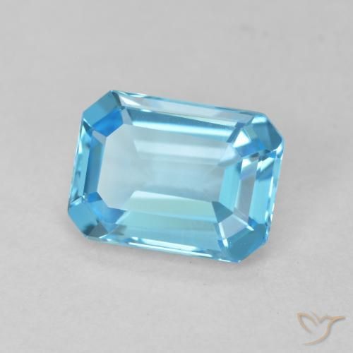 Topázio Azul Suíço Natural 1.80ct, Corte Octógono / Esmeralda, VVS