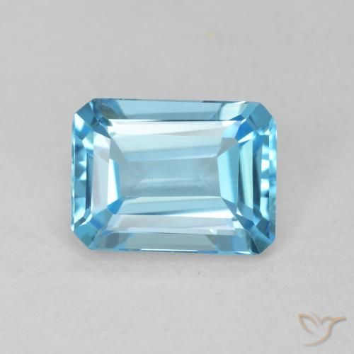 1.81ct Natural Azul Suíço Topázio, Corte Esmeralda, VVS