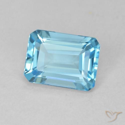 Topázio Azul Suíço Natural 1.81ct, Corte Octógono / Esmeralda, VVS