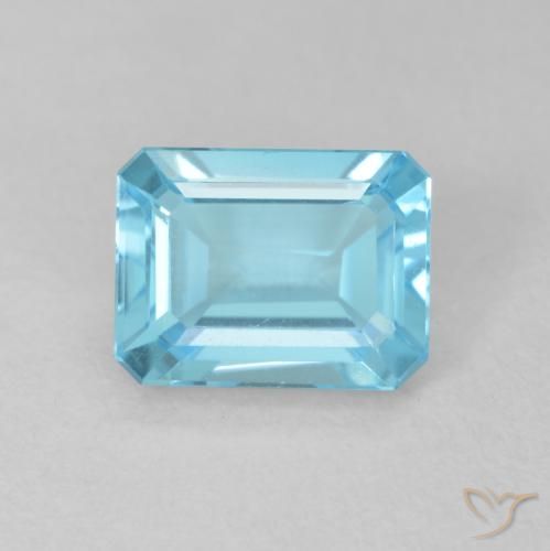 2.02ct Natural Azul Suíço Topázio, Corte Esmeralda, VVS