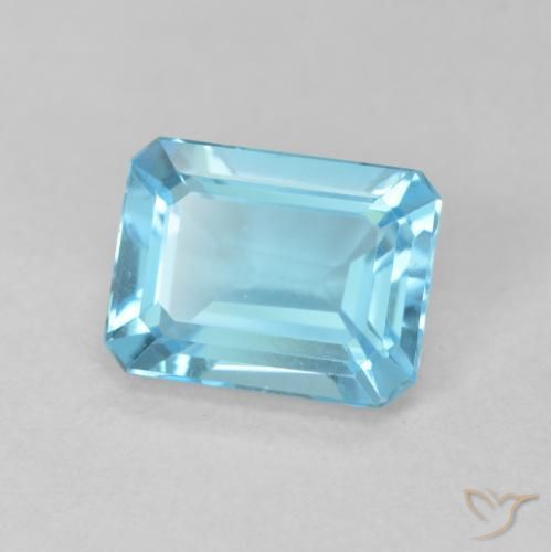 Topázio Azul Suíço Natural 2.02ct, Corte Octógono / Esmeralda, VVS