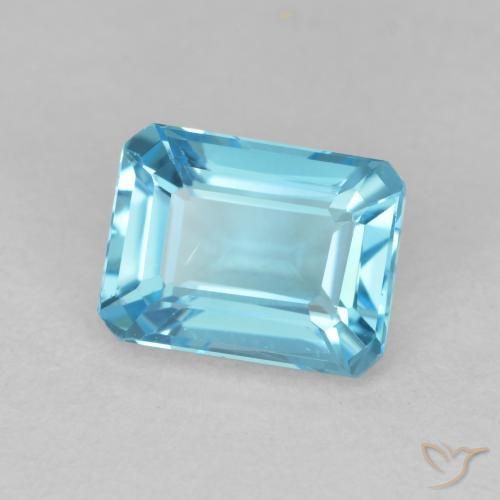 Topázio Azul Suíço Natural 2.20ct, Corte Octógono / Esmeralda, VVS