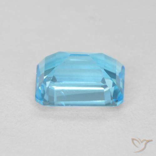 Topázio Azul Suíço Natural 2.20ct, Corte Octógono / Esmeralda, VVS