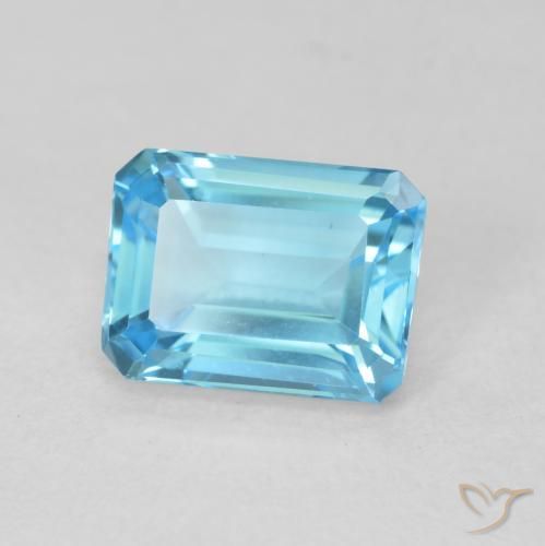 Topázio Azul Suíço Natural 2.14ct, Corte Octógono / Esmeralda, VVS