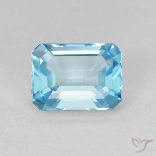 2.20ct Natural Azul Suíço Topázio, Corte Esmeralda, VVS