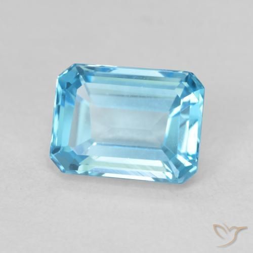 2.14ct Natural Azul Suíço Topázio, Corte Esmeralda, VVS