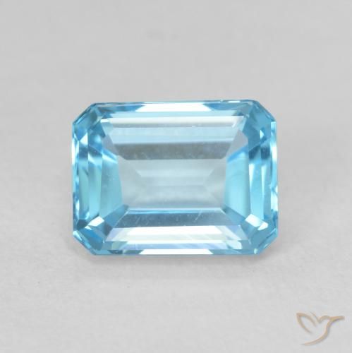 Topázio Azul Suíço Natural 2.14ct, Corte Octógono / Esmeralda, VVS