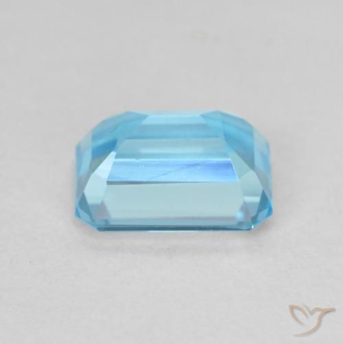 Topázio Azul Suíço Natural 2.14ct, Corte Octógono / Esmeralda, VVS