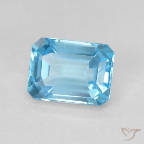 Topázio Azul Suíço Natural 2.06ct, Corte Octógono / Esmeralda, VVS