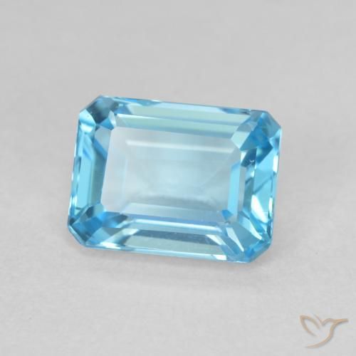 Topázio Azul Suíço Natural 1.99ct, Corte Octógono / Esmeralda, VVS