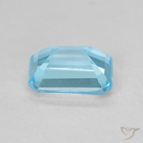 Topázio Azul Suíço Natural 2.12ct, Corte Octógono / Esmeralda, VVS