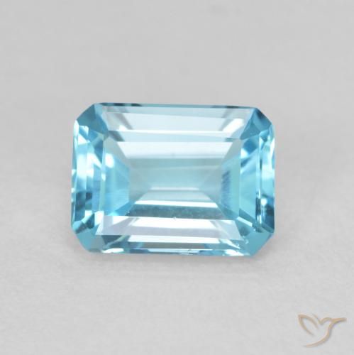 Topázio Azul Suíço Natural 1.84ct, Corte Octógono / Esmeralda, VVS