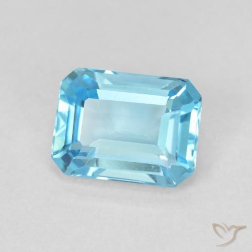 Topázio Azul Suíço Natural 1.86ct, Corte Octógono / Esmeralda, VVS