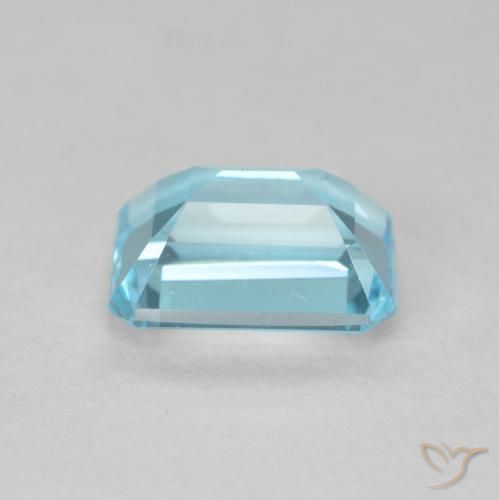 Topázio céu azul claro Natural 2.00ct, Corte Octógono / Esmeralda, VVS