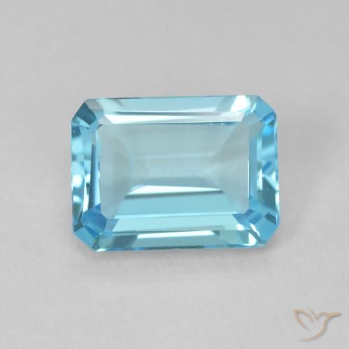 1.77ct Natural céu azul claro Topázio, Corte Esmeralda, VVS
