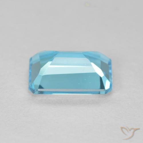 Topázio céu azul claro Natural 1.77ct, Corte Octógono / Esmeralda, VVS