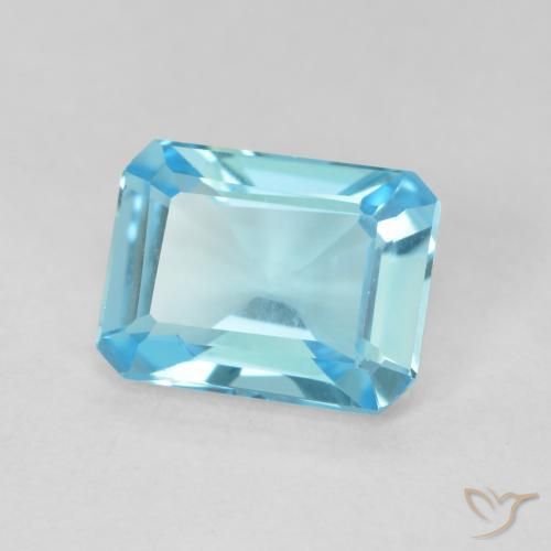 Topázio Azul Suíço Natural 1.68ct, Corte Octógono / Esmeralda, VVS