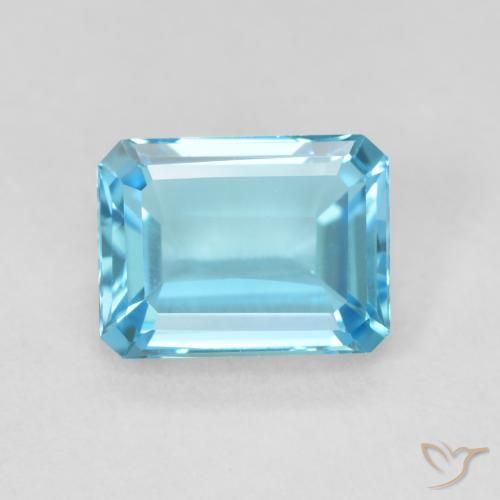 1.93ct Natural Azul Suíço Topázio, Corte Esmeralda, VVS