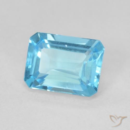 Topázio Azul Suíço Natural 1.87ct, Corte Octógono / Esmeralda, VVS