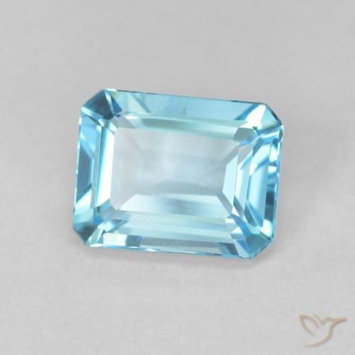 Topázio Azul Suíço Natural 1.95ct, Corte Octógono / Esmeralda, VVS